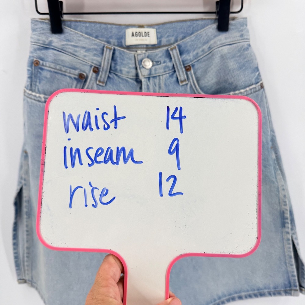 Agolde Light Wash Denim Jean Shorts - Picture 4 of 7